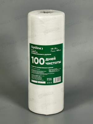 Салфетки Optiline 25*22см, универсальные, тисненые в рулоне, 100л, 31-6741 *77