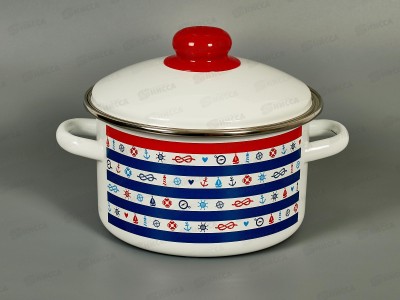 Кастрюля 2,0л эмал.с рис. 01-1610/4 Морской
