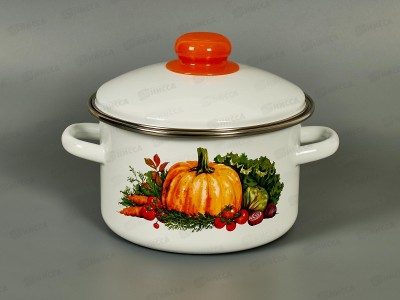 Кастрюля 2,0л эмал.с рис. 01-1610/4 Тыква  *8