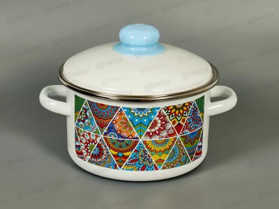 Кастрюля 2,0л эмал.с рис. 01-1610/4 Узоры востока  *8