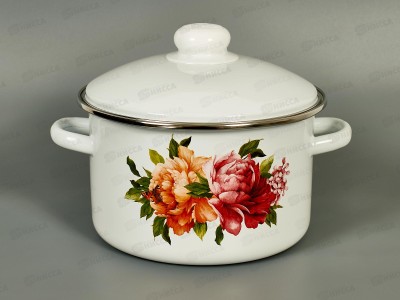 Кастрюля 3,0л эмал.с рис. 01-Б1612/4 Пион-М *4