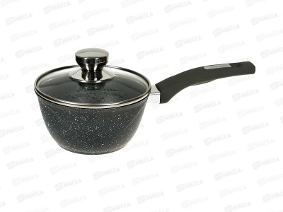Ковш 1,2 АП ГРАНИТ с ручкой и стеклянной крышкой 81701