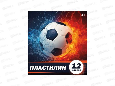Пластилин 12цв 240г CENTRUM Футбол, к/у, стек 78361*32