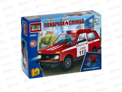 Конструктор &quotГОРОД МАСТ&quot LADA 4х4 Пожарная служба, 38дет, 35020-КК