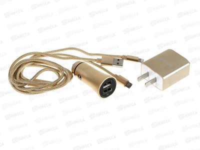 З/у авто 2USB 2.1A 2в1 Llghtng&Micro USB Joyroom L-T218 Gold