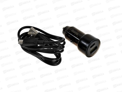 З/у авто 1USB+1Туре-С 3,0A PD38W+QC3 быс зар д/micro USB Hoco Z52 черн