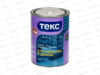 Эмаль ПФ-115 для мет и дер Текс Оптимум белая гл 0,9кг СРОК ДО 05.26