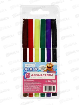 Фломастеры  6цв. ПандаРог &quotЭмоциональный интеллект&quot смываемые, 15-9001 *48