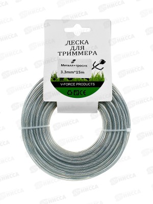 Леска для триммера мет. сердечник 3,3 мм * 15м, AL-25973-3 *144