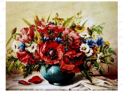 Алмазная мозаика №GLD60552, 40*30см &quotМаки&quot на подрамнике