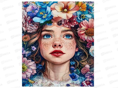 Алмазная мозаика №GLD64308, 40*30см &quotДевушка Весна&quot на подрамнике