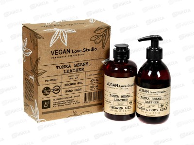 Vegan L.S. П/Н Tonka Beans,Leather(гель-душ 300мл+мыло для рук 300)*12