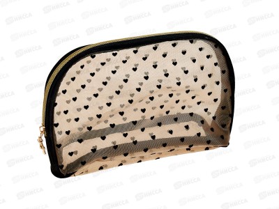 Farres Косметичка-сетка B0043 полукруглая в горошек 22*14см *10