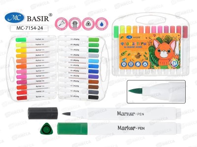Фломастеры 24цв. BASIR Лисята  MC-7154-24  *24/72