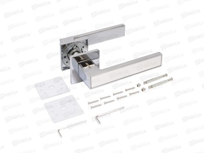 Ручки для дверей Аллюр Лана CP/W+L 45-8 CP (86211/S45) хром/бел 15713