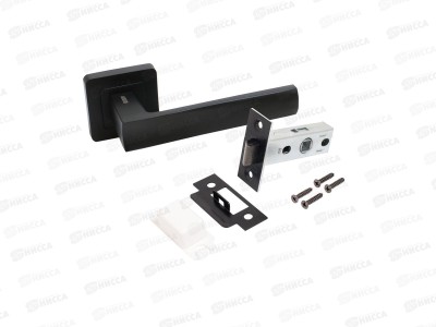 Ручки для дверей Аллюр Коломбо BL+L45-8 BL (23150/S45) мат.черн 15200