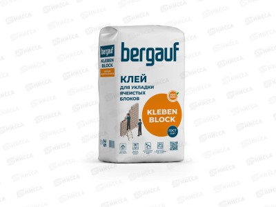 Клей для ячеистых блоков Bergauf KLEBEN BLOCK мешок 25кг (рекомендуемая толщина слоя 2-3мм) *56