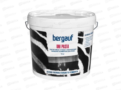Шпатлевка финишная Bergauf UNI PASTA ведро 18кг, полимерная влагостойкая готовая к употреблению ЛЕТО-ЗИМА (слой 0.1-2мм) *33