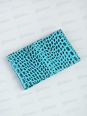 Кредитница Barez I-001 с прорез д/пальц, кайман,нат кож, бирюз 47г