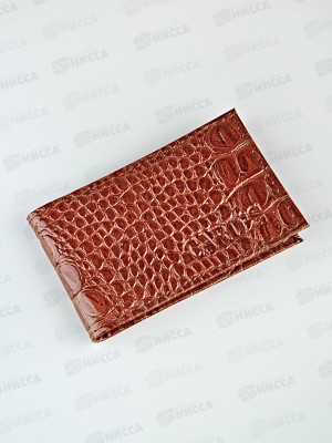 Кредитница Barez I-001 с прорез д/пальц, кайман,нат кож, рыжий 47г