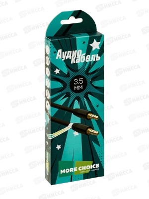 Аудиокабель AUX 3,5mm TPE More choice UK13/AK13 1,2м Black