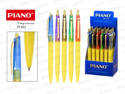 Ручка авт. PIANO мас. цв.тон.корп, синяя,  PT-053