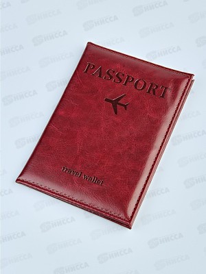 Обложка д/паспорта Barez A-141 &quotTravel 6#&quot эко кожа, бордовый
