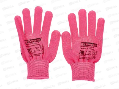 Перчатки PR-PVC523 Микроточка в и/у р.L(9) Fiberon розовый *12/120