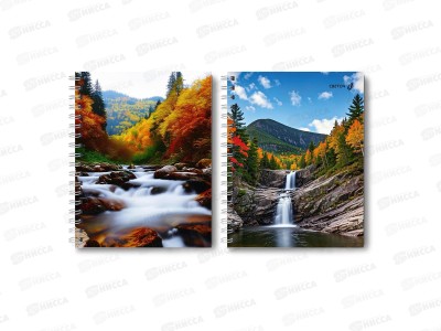 Тетрадь 120л клетка SVETOCH Звуки водопада, гребень, 01551  *4