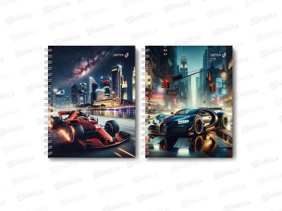 Тетрадь 120л клетка SVETOCH Ночные гонки, гребень, 01552  *4