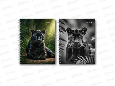 Тетрадь 120л клетка SVETOCH Черная кошка, гребень, 01553  *4/24