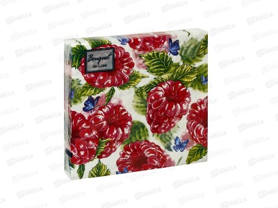 Салфетки 3сл 25л 24*24 Bouquet de Luxe Малинка,25678*15