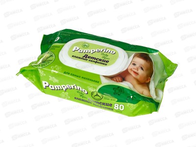 Pamperino влажные салфетки детские 80шт Алоэ с клапаном 80961 *20