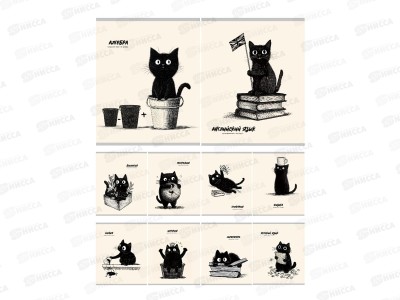 Набор 48л тетрадей ПП 10шт, &quotBAD CAT&quot, стандарт, 48-4493 *8