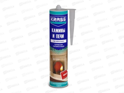 Герметик KRASS 300мл сил д/каминов и печей чер *12/1440