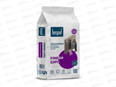 Шпаклевка финишная Bergauf FINISH GIPS   5кг гипс (слой 0.5-5мм)  *6/108