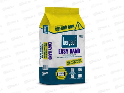 Штукатурка гипсовая Bergauf EASY BAND для людей с любым уровнем подготовки, не требующая шпаклевания, мешок -  5кг, (до 50мм) *6/108