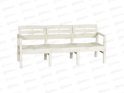 Диван &quotРЕЙКИ&quot 3-х местный белый ротанг М4002