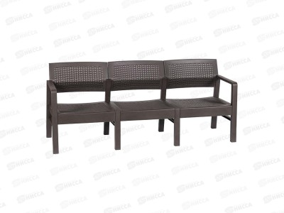 Диван &quotРотанг&quot 3-х местный коричневый ротанг М4007 *1