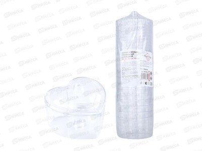Форма Сердце с крышкой AVIORA 70*65*57,прозр.12шт 415-024