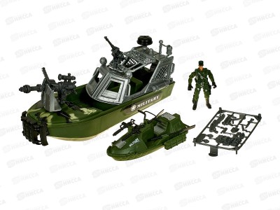 Набор &quotВоенный&quot 3165698 (катер, лодка, фигурка) в коробке 37,5*13*22
