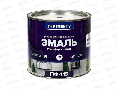 ЭМАЛЬ PROREMONTT  ПФ-115 черный 1,9кг  *10