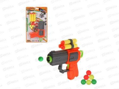 Бластер с шариками и мягкими пулями, 15х3,5х26см, Игроленд, 261-807  г
