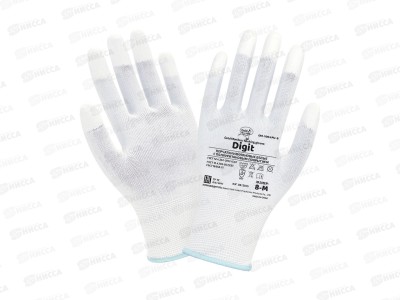 Перчатки нейлоновые (полиуретан) Digit, бел. GM-1004ЗPU-white-8, р.8*12/240
