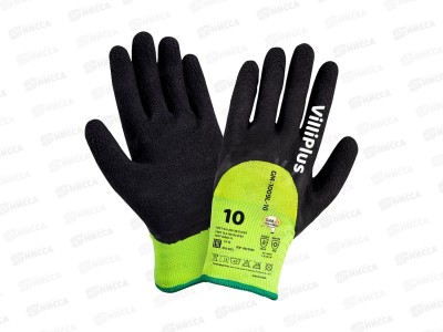 Перчатки зимние Villi Plus (100% акрил со вспененным латексным покрытием), GM-1009L-10,зеленые р.10*12/120