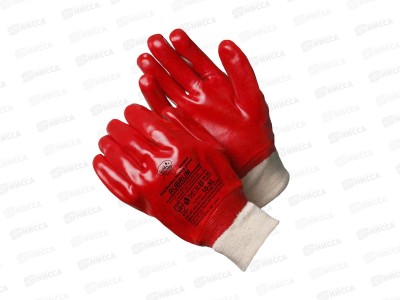 Перчатки МБС с ПВХ покрытием манжет-резинка Rubrum GM-1001P-10,р.10*12/240