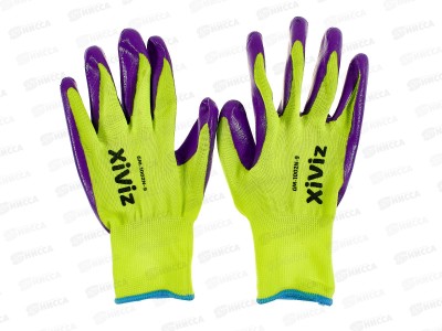 Перчатки нейлоновые (нитр покр) XiViz GM-1002N-9,р.9*12/240