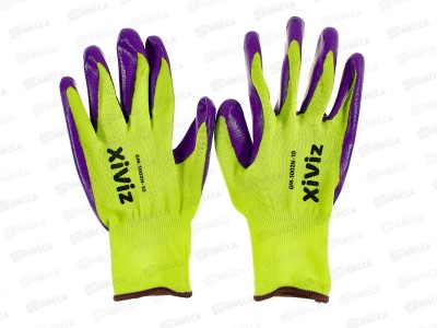 Перчатки нейлоновые (нитр покр) XiViz GM-1002N-10,р.10*12/240