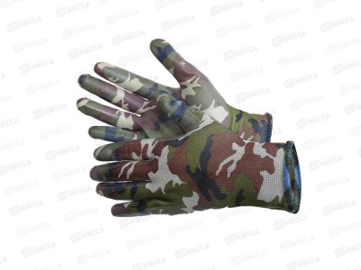 Перчатки нейлоновые (нитр покр) Military GM-1014N-9,р.9*12/240