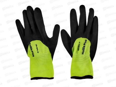 Перчатки нейлоновые (всп. латекс) Mollis Plus GM-1011L-10, р.10*12/240